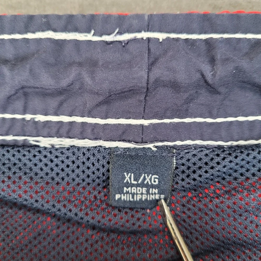 Tommy‎ Hilfiger Y2K Mens Red Cargo Swim Trunks XL Mesh Lined Board Shorts
